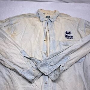 Vintage Penn State Distressed Button Up Shirt Size Xl